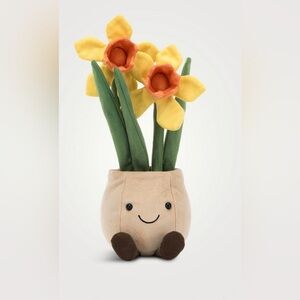 Jellycat Retired Amuseables Daffodil Pot Plush New